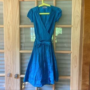 Calypso St Barth silk wrap dress blue